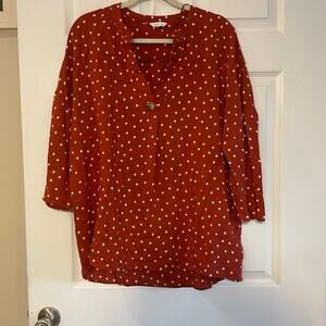 Papaya Women's Orange Polka Dot Viscose Basic Blouse size 16 W